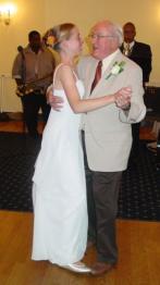 Grandpa Batchelder dances with the bride.