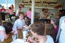 Phil and others at the picnic table