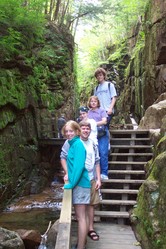 Jocelyn, Steve, Kathy, Phil, and Kevin on the walkway in the gorge