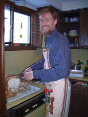 Scott carving the turkey