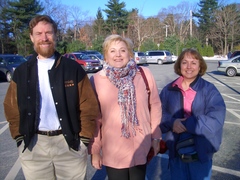 Scott, Lidia, and Kathy pose in the cold sun.