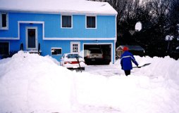 Phil shoveling the deep snow