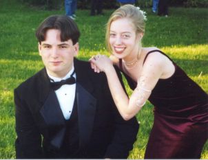 Jocelyn and her date pose in their formal wear
